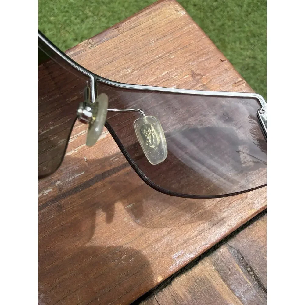 Pre-Owned Burberry Sunglasses B3043 1004/11 124 2N Shield Gray Plaid Vintage